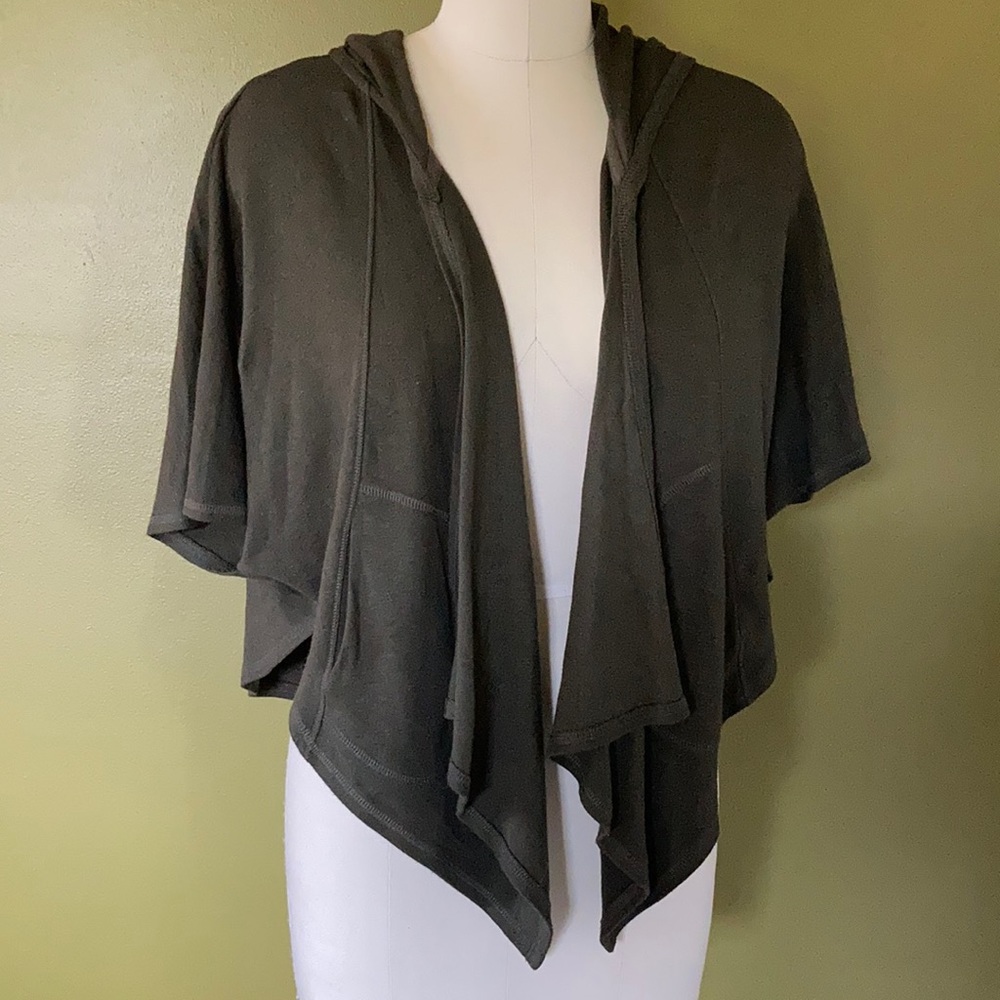 Forest green Rachel Roy hoodie cape jacket